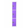 Adiroffice 72in H x 12in W x 12in D Triple-Compartment Steel Tier Key Lock Storage Locker in Purple, 4PK ADI629-203-PUR-4PK
